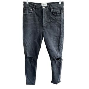 Agolde Jeans Women's Nico High Rise Slim Button Fly Distressed A093D-1084 Sz 29